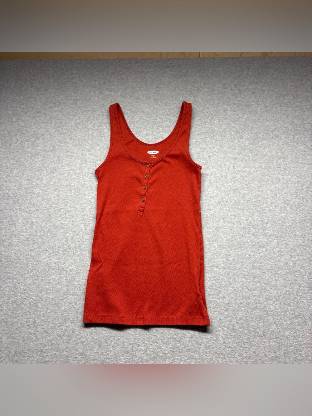 Old Navy Women’s‎ Ribbed Henley Tank Top - Orange
